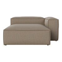 Beige modular sofa with a textured weave design, perfect for modern living spaces.