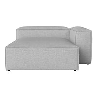 Gray modular sofa with a modern, minimalist design and a soft, textured fabric finish.