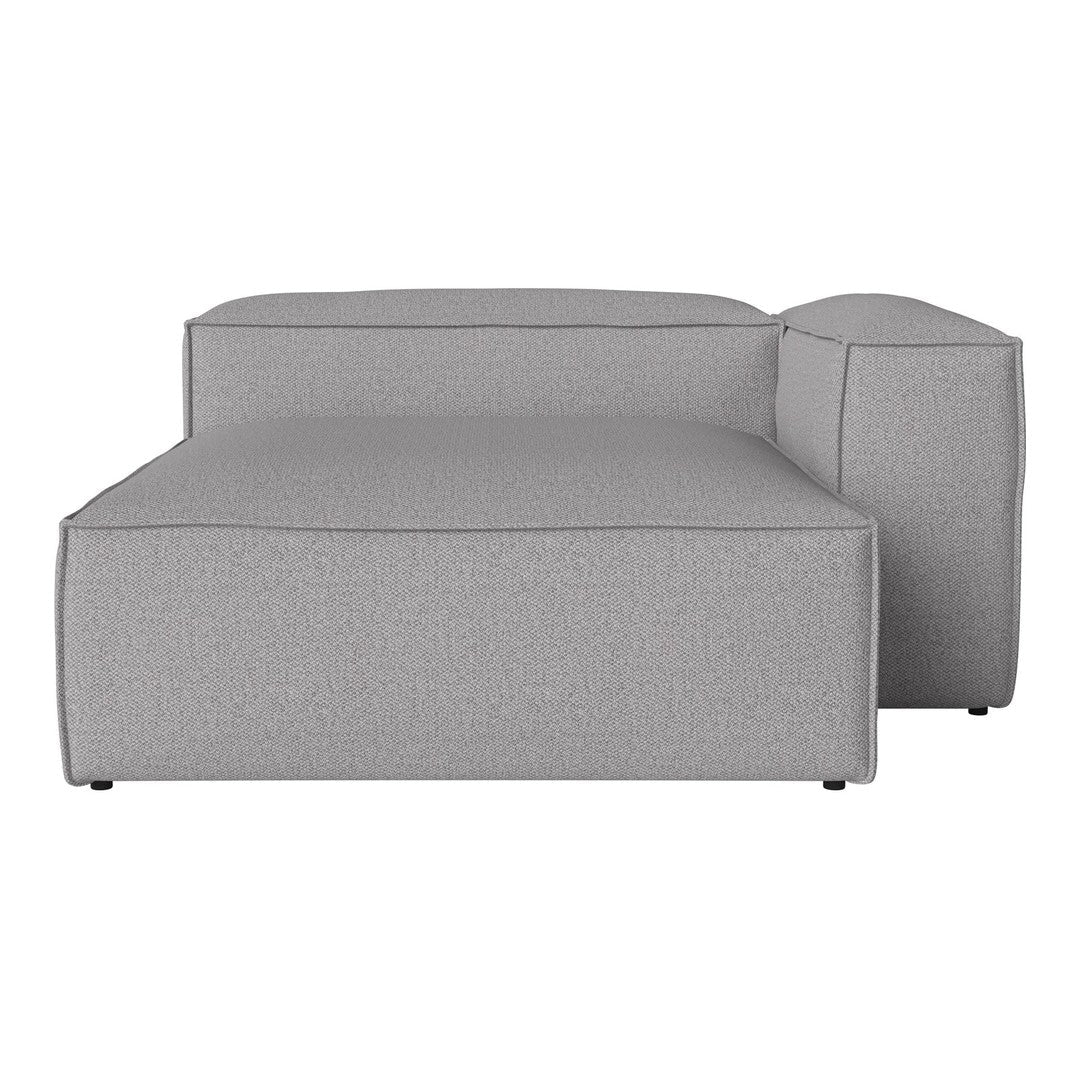 Grey modern sectional sofa with a sleek, minimalist design and a smooth fabric texture. Perfect for contemporary living spaces.
