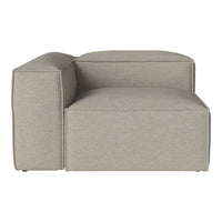 Gray modular sofa section with a smooth, minimalist design and clean lines, perfect for modern decor.