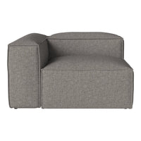Gray modular sofa section with a textured, minimalist design and clean lines, ideal for modern interiors.