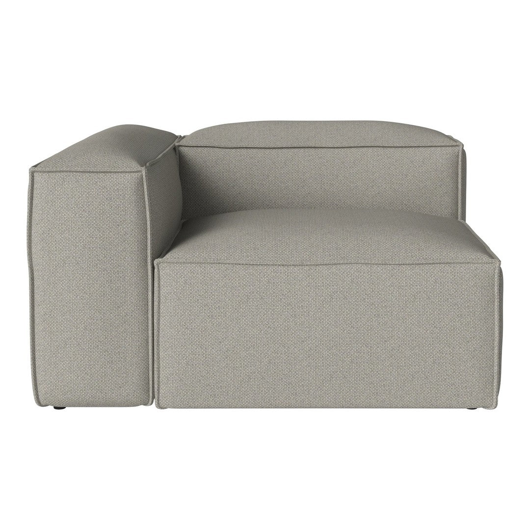 Gray upholstered modular sofa with a smooth texture and minimalist design, perfect for contemporary interiors.