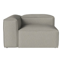 Gray upholstered modular sofa with a smooth texture and minimalist design, perfect for contemporary interiors.