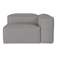 Gray modular sofa with a smooth, solid fabric pattern, ideal for modern living spaces.