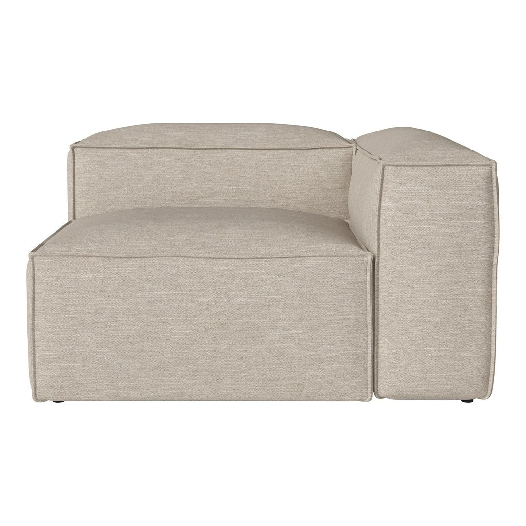 Beige modern sectional sofa with clean lines and a minimalist design, perfect for contemporary decor.