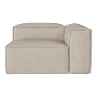Beige modern sectional sofa with clean lines and a minimalist design, perfect for contemporary decor.