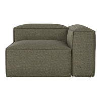 Olive green sectional sofa with a textured, subtle stripe pattern, perfect for modern interiors.