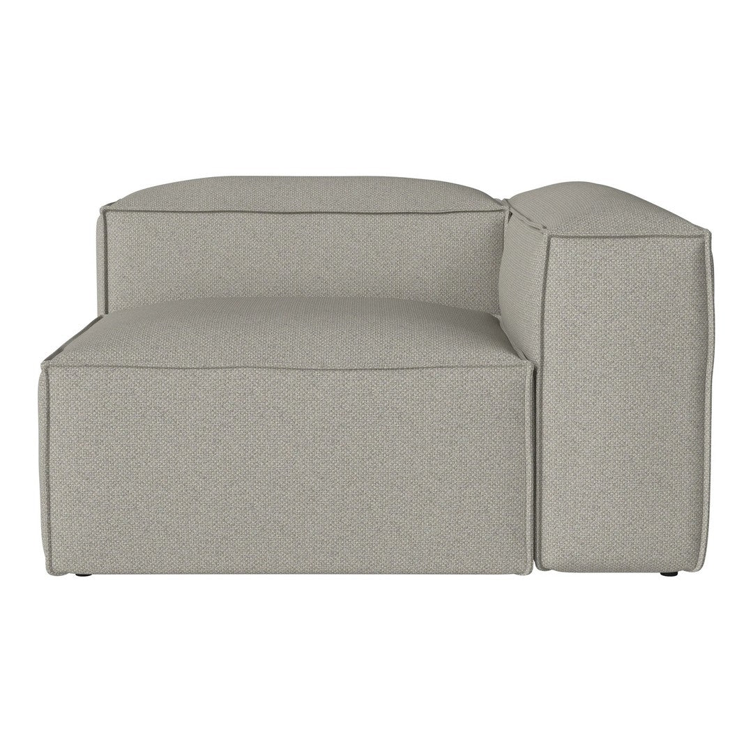 Gray modular sofa section with a smooth, minimalist design and textured fabric. Perfect for modern interiors.