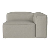 Gray modular sofa section with a smooth, minimalist design and textured fabric. Perfect for modern interiors.