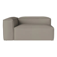 Modern taupe sectional sofa with clean lines and a smooth, minimalist design. Perfect for contemporary living spaces.