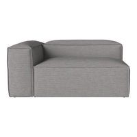 Gray upholstered sofa section with a minimalist design and smooth texture, ideal for modern living spaces.