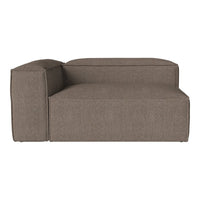 Brown upholstered sectional sofa with a textured fabric and minimalist design. Perfect for modern living spaces.