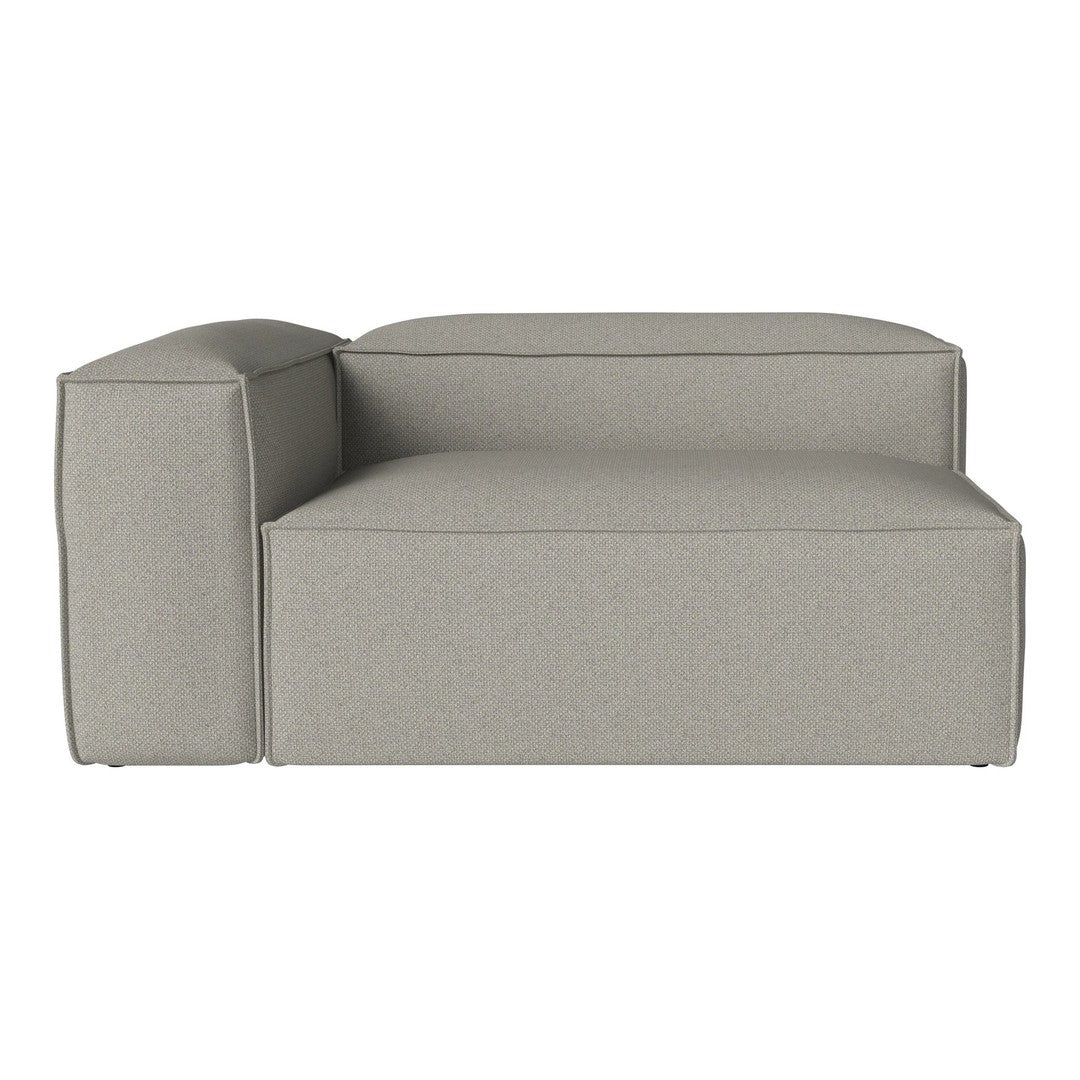 Neutral gray sofa with a smooth, contemporary design and minimalistic rectangular patterns. Perfect for modern decor.