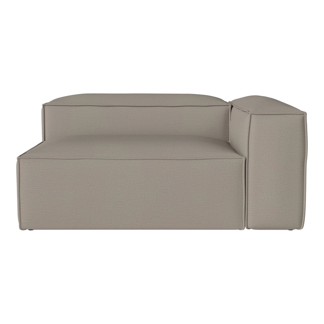 Beige modular sofa with sleek, minimalist design and smooth upholstery, perfect for modern interiors.