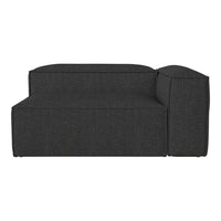 Modern dark gray sectional couch with a sleek, minimalist design and subtle textured fabric. Perfect for contemporary spaces.