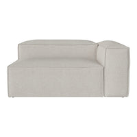 Light beige modular sectional sofa with a smooth, solid texture and modern, minimalistic design.