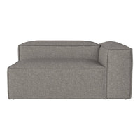 Gray sofa with a minimalist design and textured fabric, featuring a modern, clean-lined appearance.