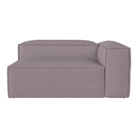 Modern sectional sofa in soft taupe fabric with clean lines and minimalist design. Perfect for contemporary interiors.