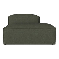 Olive green modular sofa with a contemporary, smooth finish and minimalist design. Perfect for stylish living spaces.