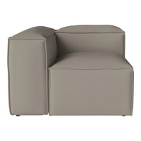 Gray modular sofa section with a smooth, minimalist design and subtle texture. Perfect for modern living spaces.