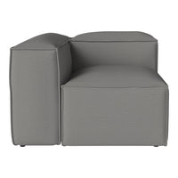 Grey modern sectional sofa with smooth fabric, featuring clean lines and a minimalist design. Perfect for contemporary decor.