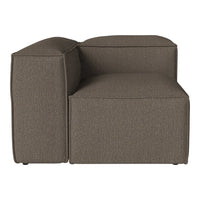 Chunky, textured brown fabric corner sofa with clean lines and modern design. Perfect for cozy living spaces.