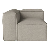 Textured light gray fabric corner sofa with a modern, minimalist design and clean lines. Ideal for contemporary decor.