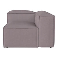 Gray modular sofa section with minimalist design and soft fabric texture, perfect for modern interior decor.