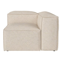 Beige textured sofa with minimalist design and soft contours, perfect for modern interiors.