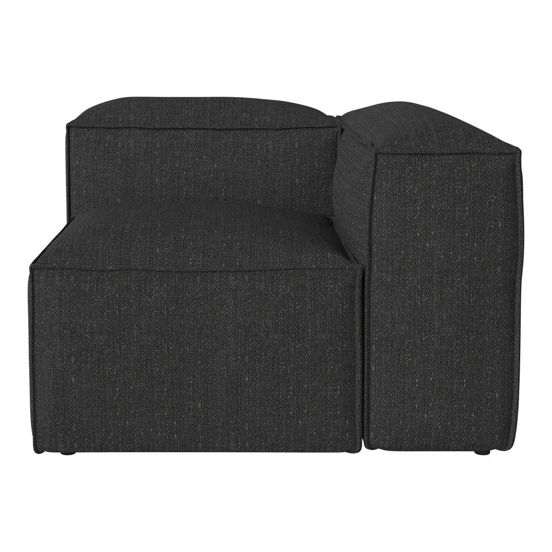 "Stylish charcoal gray sectional sofa with a textured fabric pattern, perfect for modern living spaces."