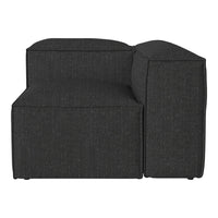 "Stylish charcoal gray sectional sofa with a textured fabric pattern, perfect for modern living spaces."