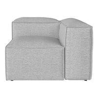 Light gray textured fabric sectional sofa with clean lines and minimalist design. Perfect for modern living spaces.