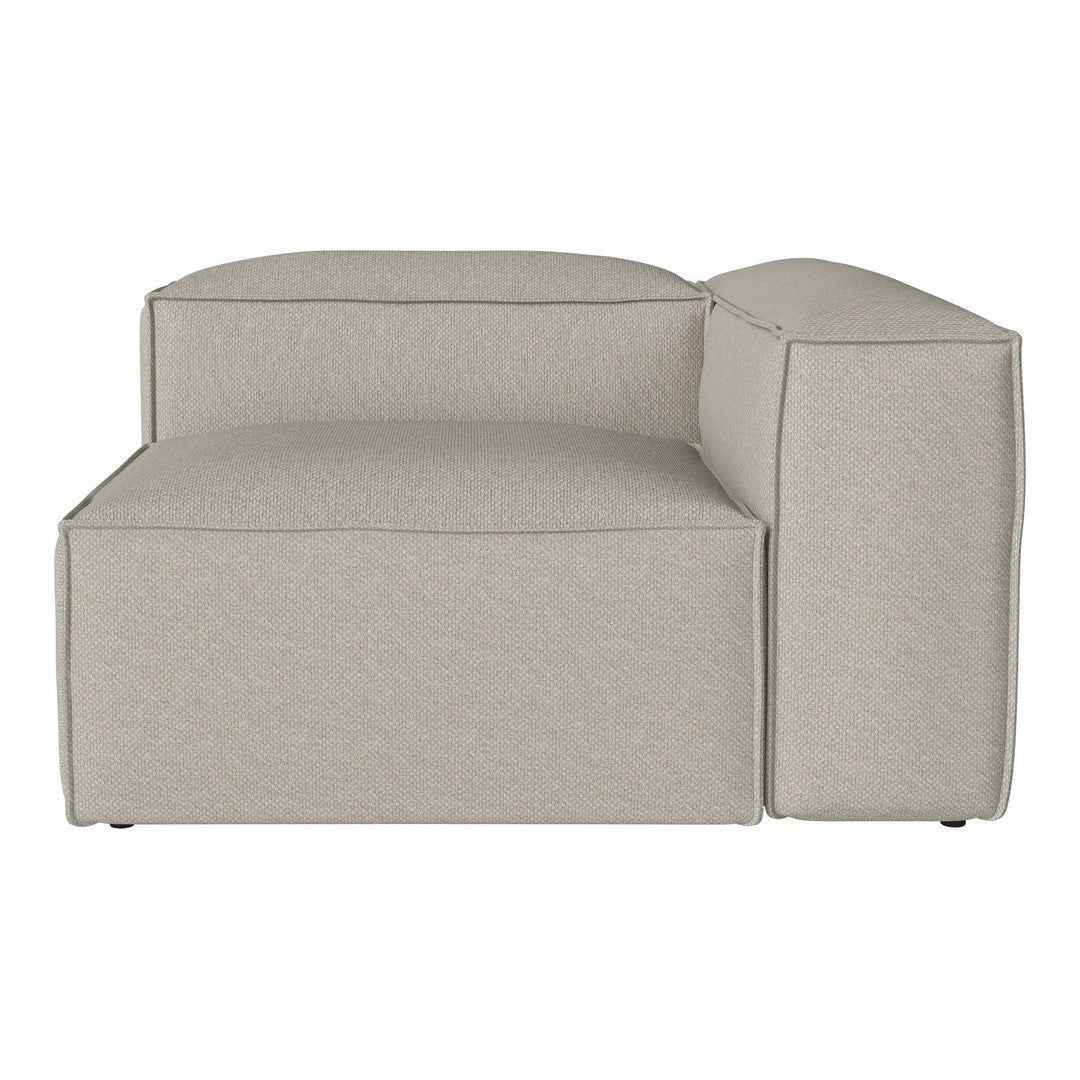 Light gray sectional sofa with a sleek, solid pattern and modern design, perfect for contemporary spaces.