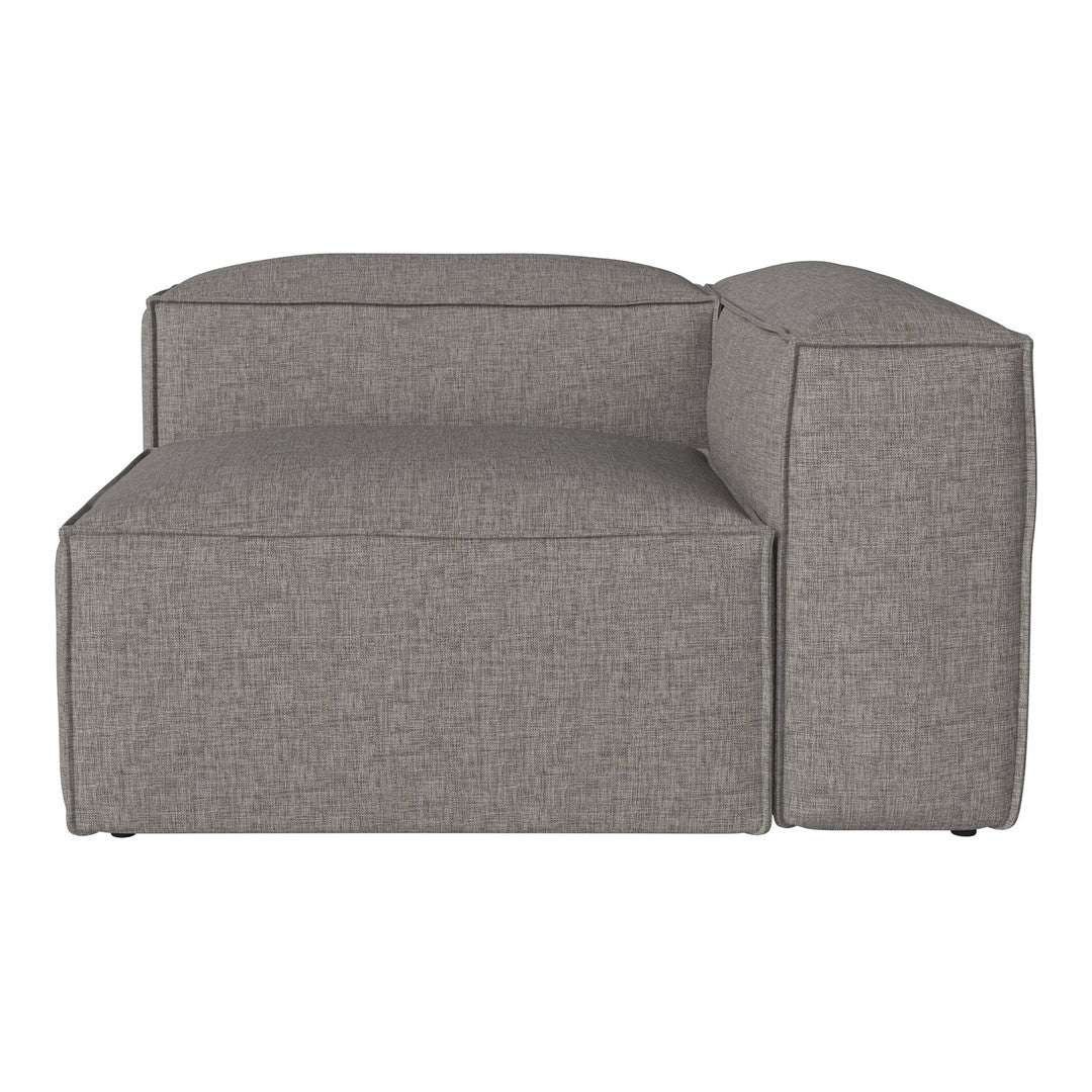 Gray upholstered modular sofa with a smooth, textured pattern and clean, modern lines. Perfect for contemporary decor.