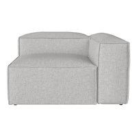 Gray sectional sofa with a modern, minimalist design and a textured fabric pattern for stylish comfort.