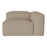 Beige sectional sofa with a sleek, modern design and textured fabric in a minimalist style. Perfect for contemporary decor.