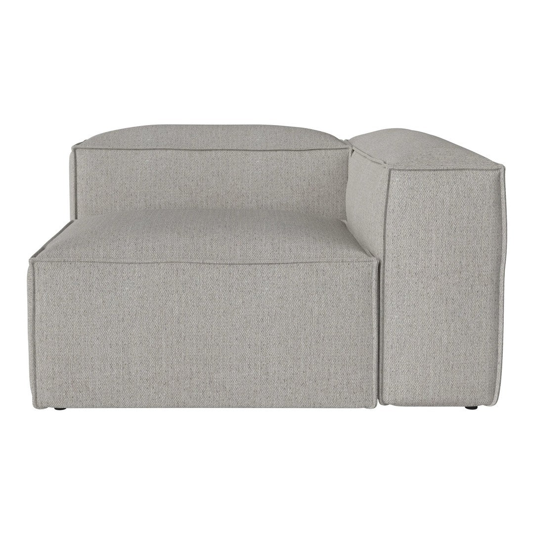 Modern gray sectional sofa in a textured fabric with subtle woven patterns. Perfect for contemporary living spaces.