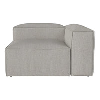 Modern gray sectional sofa in a textured fabric with subtle woven patterns. Perfect for contemporary living spaces.