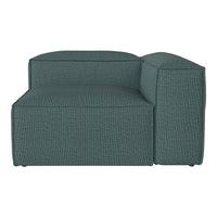 Teal textured fabric sofa with a modern, minimalist design, perfect for contemporary living spaces.