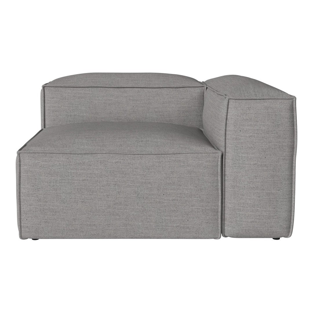 Gray woven upholstery with a clean, modern design. Perfect for minimalist and contemporary decor.