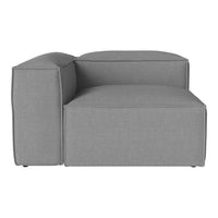 Gray sectional sofa with clean lines and a modern, minimalist design. Elegant and neutral color scheme.
