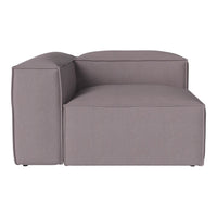 Contemporary gray sectional sofa with a sleek, minimalist design and smooth fabric texture. Perfect for modern spaces.