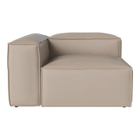 Beige modern sectional sofa with minimalist design and smooth, sleek surface. Perfect for contemporary decor.