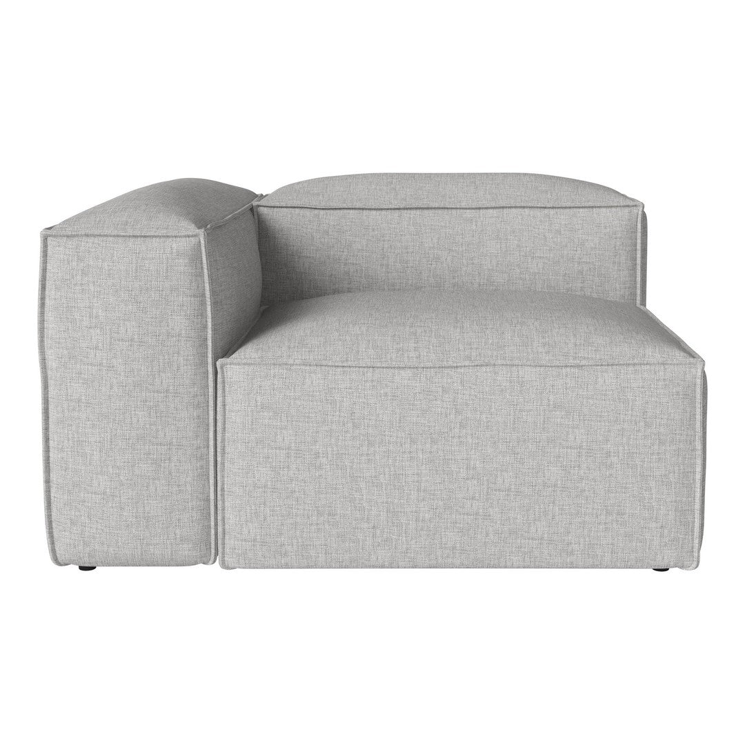 Gray modular sofa section with a smooth fabric finish and minimalist design, perfect for modern interiors.