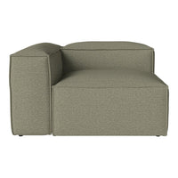 Olive green sectional couch with a textured fabric pattern, offering a modern and minimalist design.