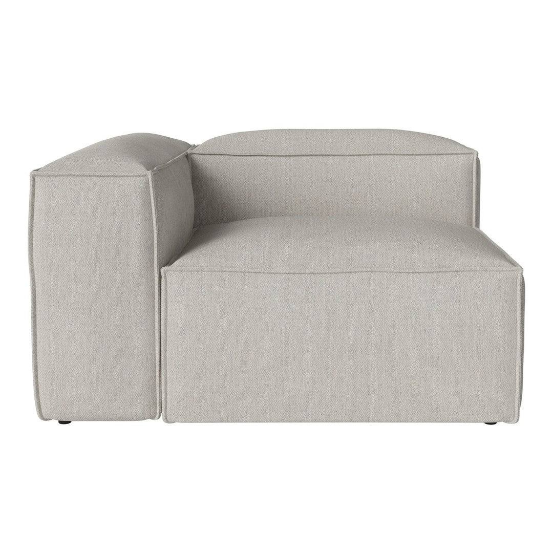 Light gray sectional sofa with a smooth, modern finish and clean, minimalistic lines. Perfect for contemporary spaces.