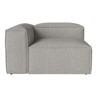 Gray sectional sofa with a smooth, textured fabric and minimalist design. Perfect for modern living spaces.
