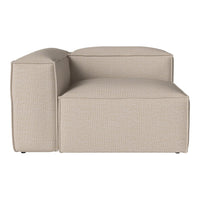 Beige textured fabric sectional sofa with clean lines and a modern design. Ideal for contemporary living spaces.