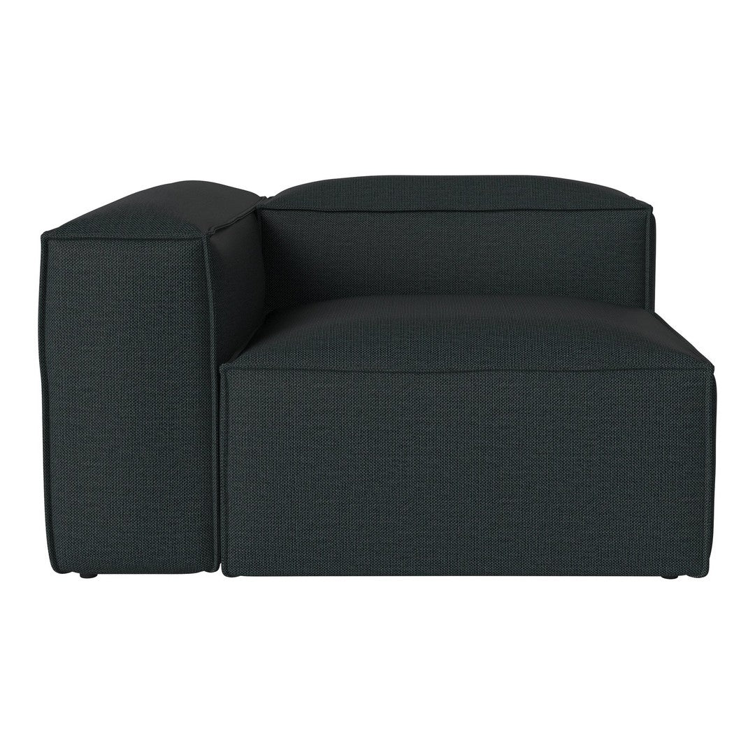Black textured modular sofa with clean lines and a modern design, perfect for contemporary living spaces.