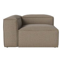 Stylish taupe couch with subtle striped pattern, perfect for modern living spaces.